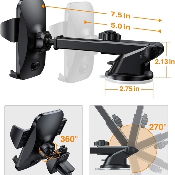 Vanmass Car Phone Holder Cell Mount Stand Cradle Dashboard Windshield Vent - Picture 3 of 8